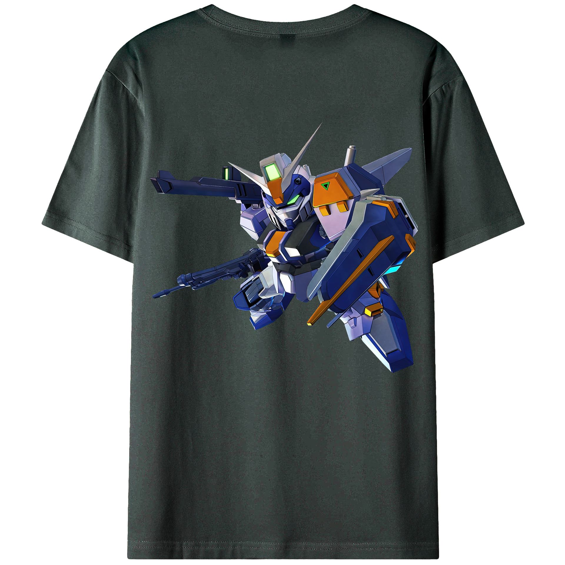 （画像用） 機動戦士ガンダム Mobile Suit Gundam 綿100％ メンズ半袖Tシャツ（バックプリント） 通気性